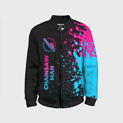 Детский бомбер Chainsaw Man - neon gradient: по-вертикали