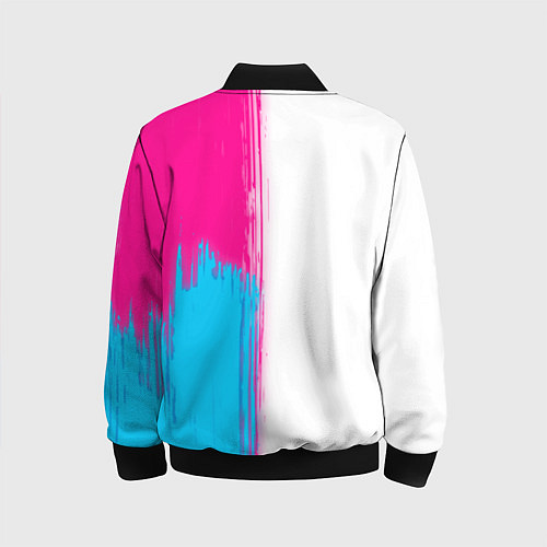 Детский бомбер Valorant neon gradient style: по-вертикали / 3D-Черный – фото 2