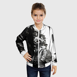 Бомбер детский Кибернетический кицунэ, цвет: 3D-белый — фото 2