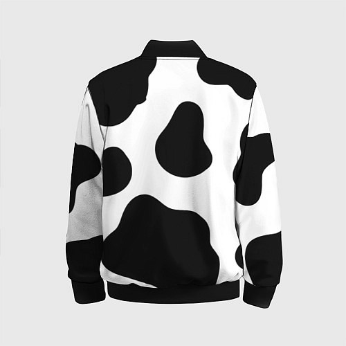Детский бомбер Принт - пятна коровы / 3D-Черный – фото 2