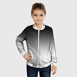 Бомбер детский Black and white gradient, цвет: 3D-белый — фото 2