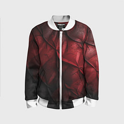 Бомбер детский Black red texture, цвет: 3D-белый