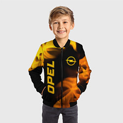 Бомбер детский Opel - gold gradient: надпись, символ, цвет: 3D-черный — фото 2