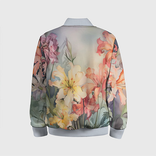 Детский бомбер Акварельные лилии / 3D-Серый – фото 2