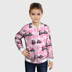 Бомбер детский Логотип Барби и розовое кружево, цвет: 3D-белый — фото 2