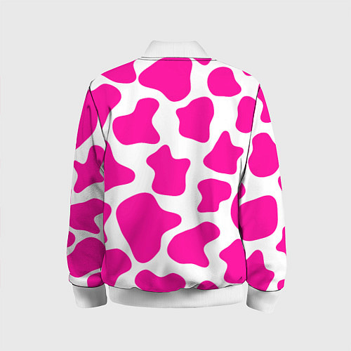 Детский бомбер Животный паттерн - Барби / 3D-Белый – фото 2