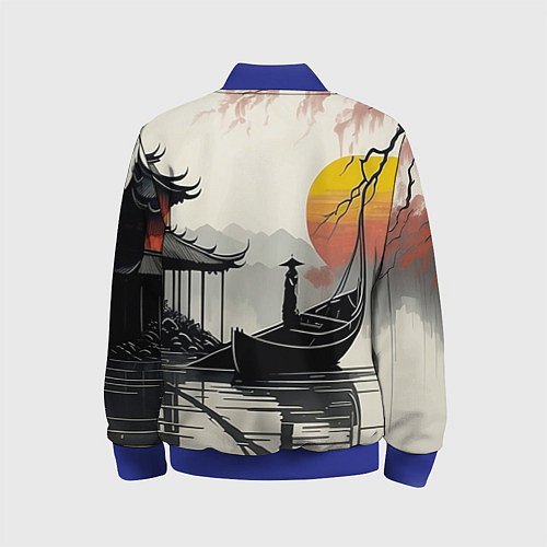 Детский бомбер Красота Японии / 3D-Синий – фото 2