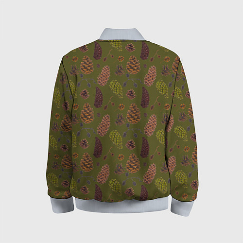 Детский бомбер Шишки разные / 3D-Серый – фото 2