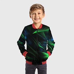 Бомбер детский Dark green background, цвет: 3D-красный — фото 2