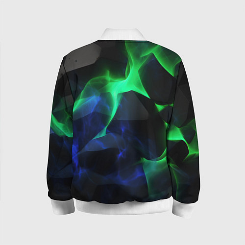 Детский бомбер Неоновая лава из плит / 3D-Белый – фото 2