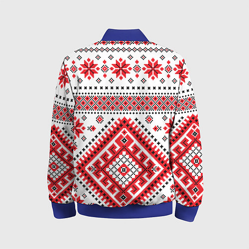 Детский бомбер Удмуртская роспись / 3D-Синий – фото 2