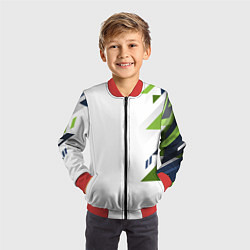 Бомбер детский Геометрическая абстракция вектор, цвет: 3D-красный — фото 2