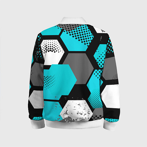 Детский бомбер Шестиугольники абстрактный фон / 3D-Белый – фото 2