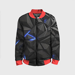 Бомбер детский Неоновое синее свечение на черном, цвет: 3D-красный