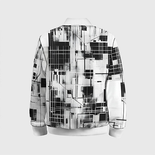 Детский бомбер Кибер Сетка гранж / 3D-Белый – фото 2