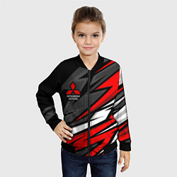 Бомбер детский Митсубиси - красный спортивный, цвет: 3D-черный — фото 2