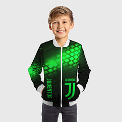 Бомбер детский Juventus green logo neon, цвет: 3D-белый — фото 2