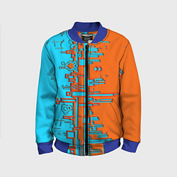 Детский бомбер Кибер-глитч морозный апельсин