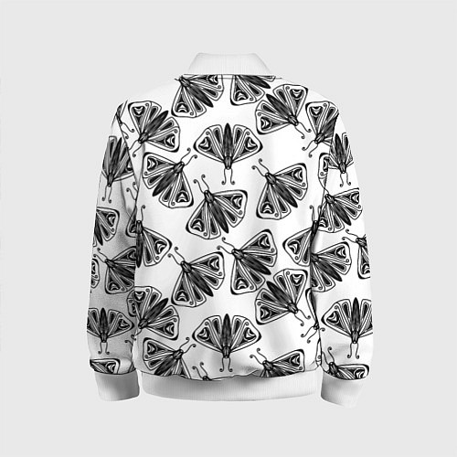 Детский бомбер Butterflies - gothic pattern / 3D-Белый – фото 2