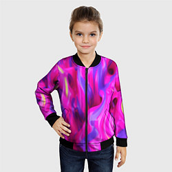 Бомбер детский Pink blue texture, цвет: 3D-черный — фото 2