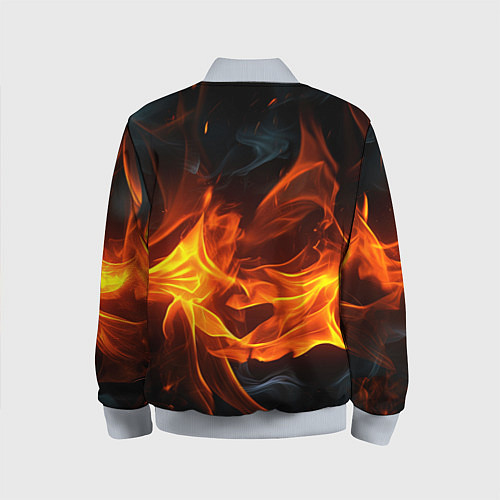 Детский бомбер Пламя костра / 3D-Серый – фото 2