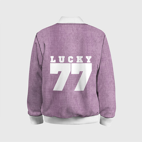 Детский бомбер Розовые джинсы lucky 77 / 3D-Белый – фото 2