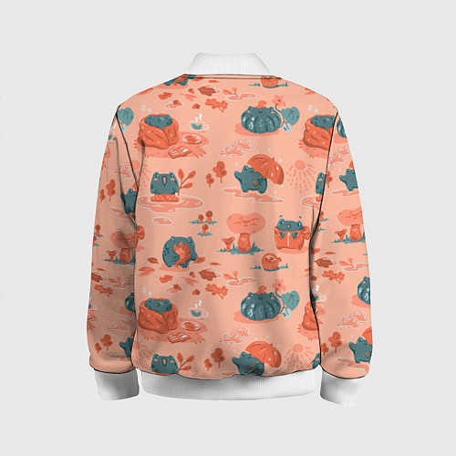 Детский бомбер Осенние лягушки / 3D-Белый – фото 2
