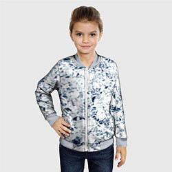 Бомбер детский Паттерн ледяные вершины гор, цвет: 3D-серый — фото 2