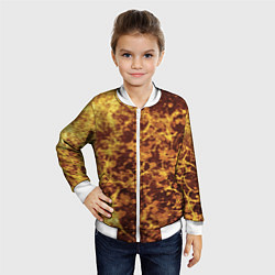 Бомбер детский Абстракция - желтый антрацит, цвет: 3D-белый — фото 2
