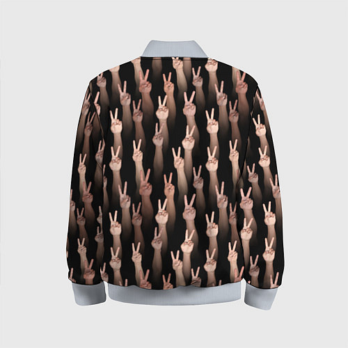 Детский бомбер Руки с жестом виктория / 3D-Серый – фото 2