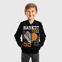 Бомбер детский Basketball New York, цвет: 3D-черный — фото 2