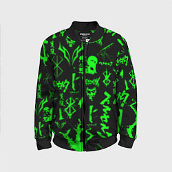 Бомбер детский Berserk neon green, цвет: 3D-черный