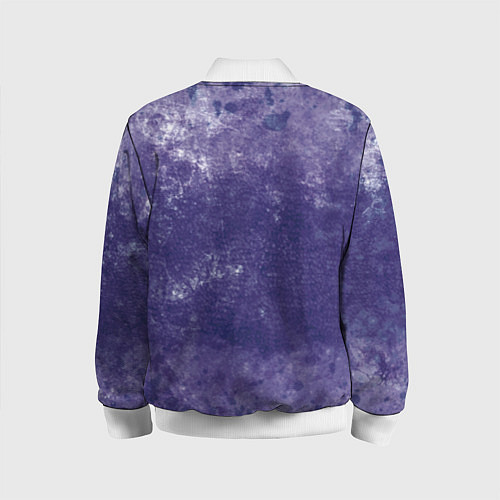 Детский бомбер Абстракция - violet color background / 3D-Белый – фото 2