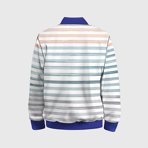 Детский бомбер Море скрытое в полосках тельняшки чайка / 3D-Синий – фото 2