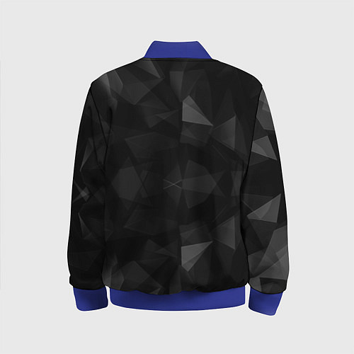 Детский бомбер Красный дракон на полигональном черном фоне / 3D-Синий – фото 2