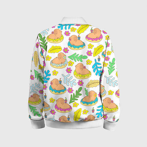 Детский бомбер Капибары на отдыхе / 3D-Белый – фото 2