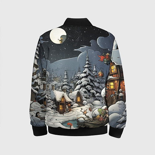 Детский бомбер Волшебство новогодней ночи / 3D-Черный – фото 2