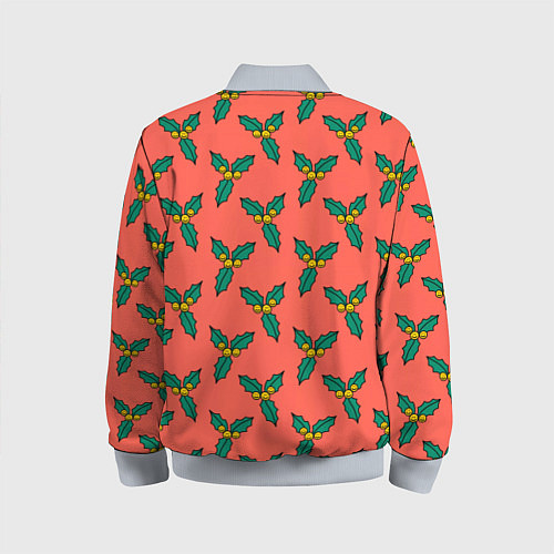 Детский бомбер Ягоды остролиста / 3D-Серый – фото 2