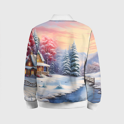 Детский бомбер Сказочная метель подарков / 3D-Белый – фото 2
