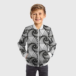 Бомбер детский Треугольник и линии, цвет: 3D-белый — фото 2