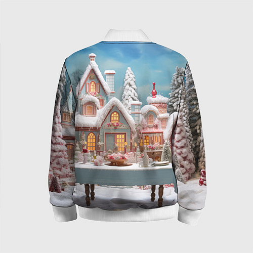 Детский бомбер Снежный день в городе / 3D-Белый – фото 2