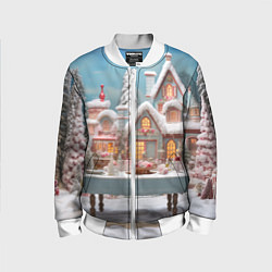 Детский бомбер Снежный день в городе
