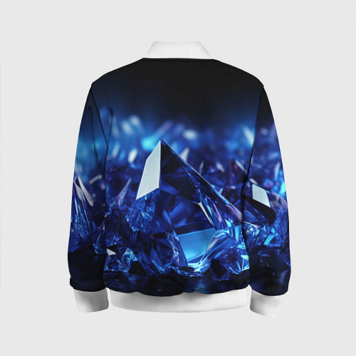 Детский бомбер Синие прозрачные алмазы / 3D-Белый – фото 2