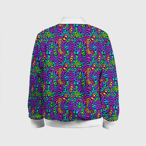 Детский бомбер Multicolored stripes / 3D-Белый – фото 2