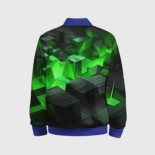Детский бомбер Глубина зеленых плоскостей / 3D-Синий – фото 2