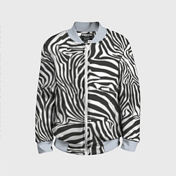 Бомбер детский Шкура зебры черно - белая графика, цвет: 3D-серый