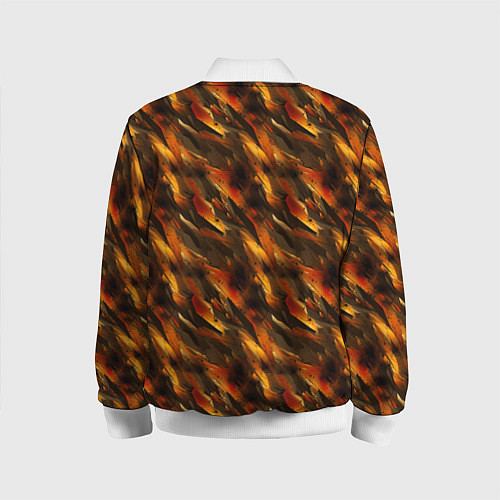Детский бомбер Brown print from the neural network / 3D-Белый – фото 2