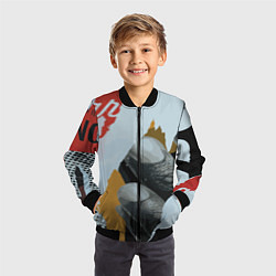 Бомбер детский Бунтарский хаос, цвет: 3D-черный — фото 2
