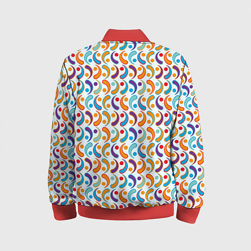Детский бомбер Паттерн из симметричных фигур / 3D-Красный – фото 2