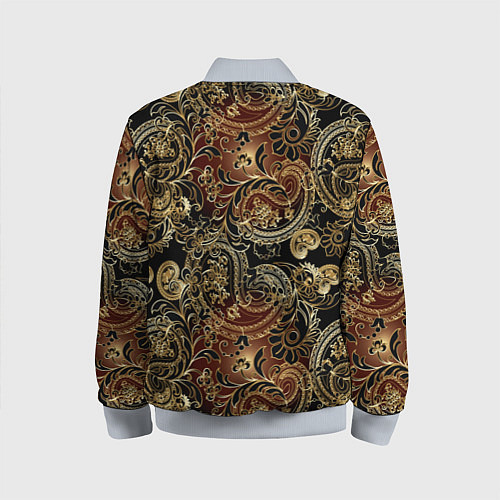 Детский бомбер Золотые узоры пейсли / 3D-Серый – фото 2